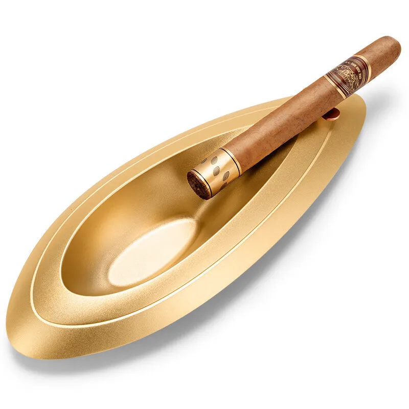 Household Cigar Metal Ashtray Large Diameter Cigar Slot Exquisite Base Anti Slip Ashtray