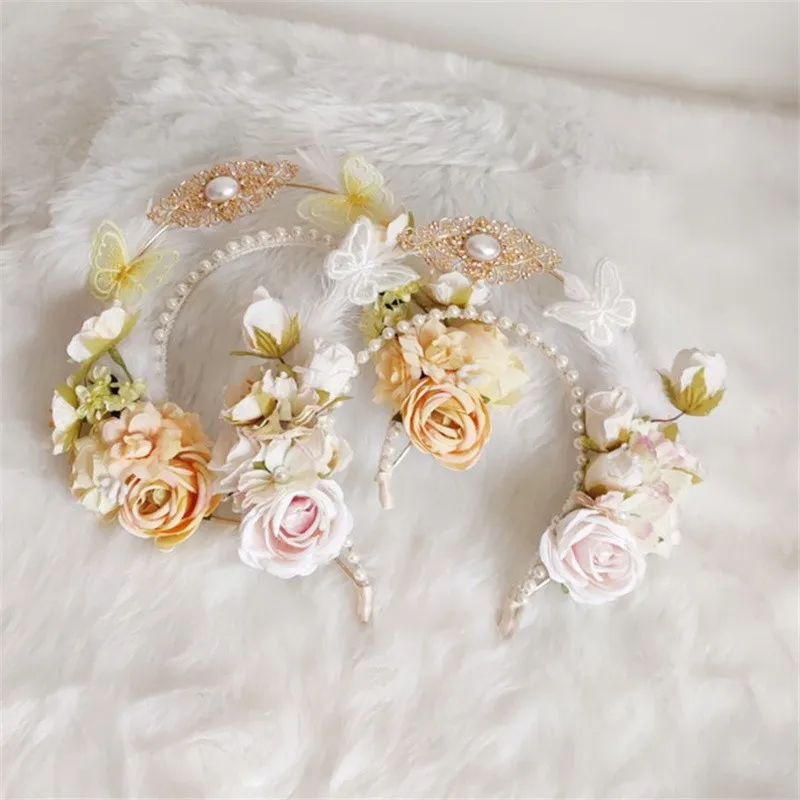 Gotische bloemkroon hoofdband prachtige vintage kerk Mary barokke tiara Headweargirls Kids Lolita Virgin zendspoel