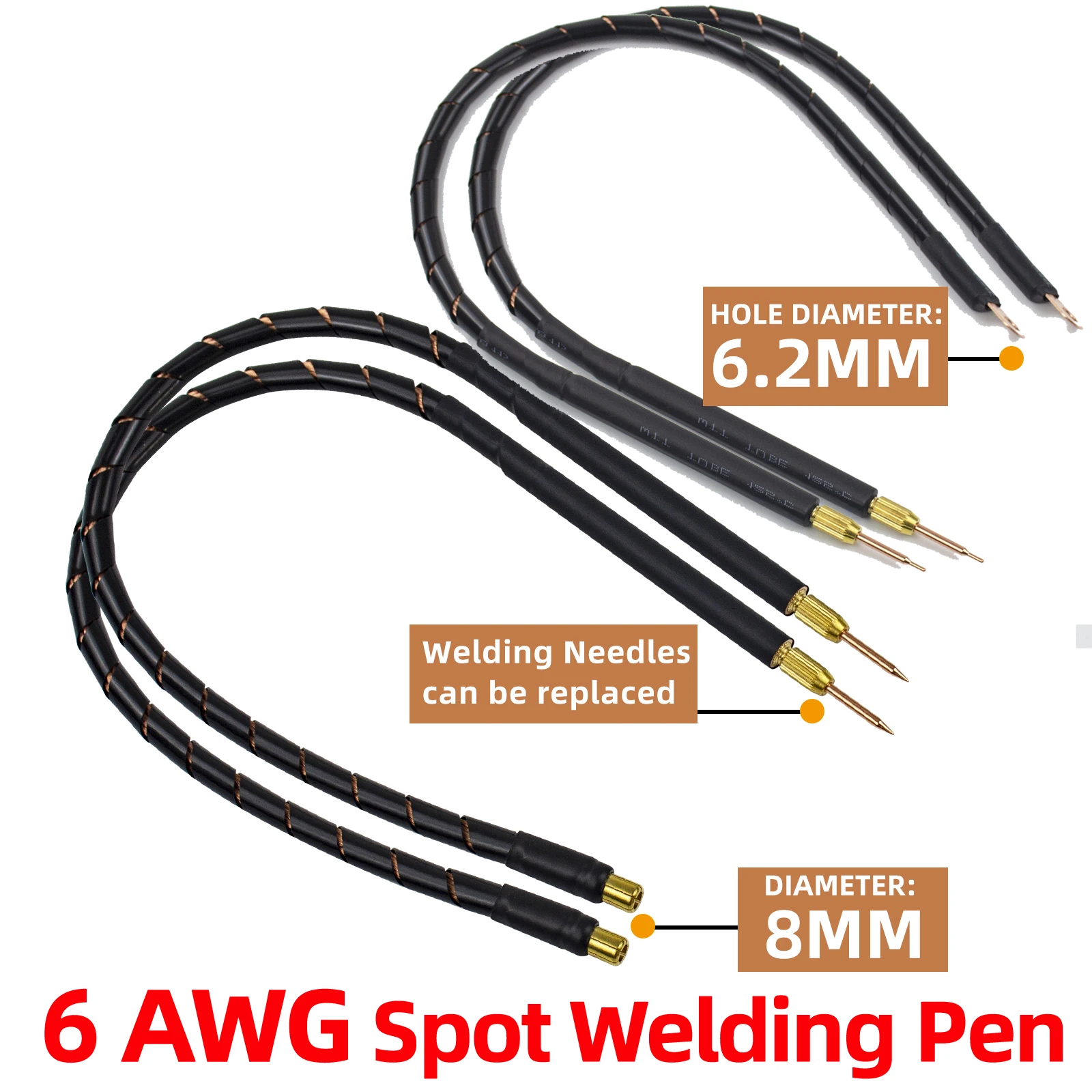 16 Square Spot Welding Pen 50cm Welder Machine Accessory for DIY 18650 Lithium Batteries Spot Welder Pen Tips Can Be Replaced