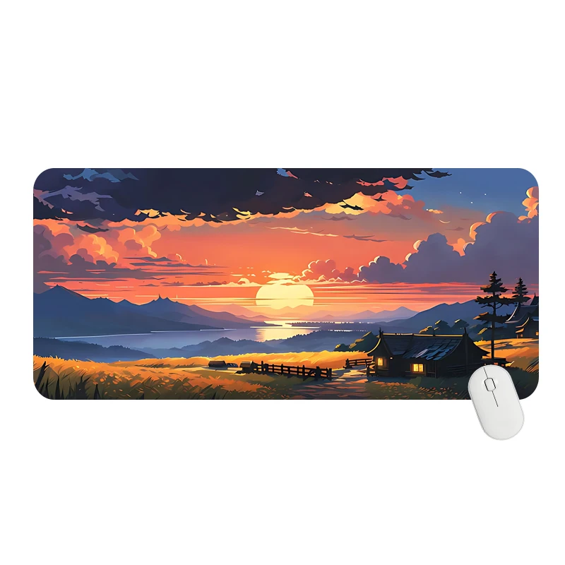 Large mouse pad XXL Landscape Art non-slip rubber Player Gaming Accessories Keyboard Pad Office rug Laptop writing pad chair mat