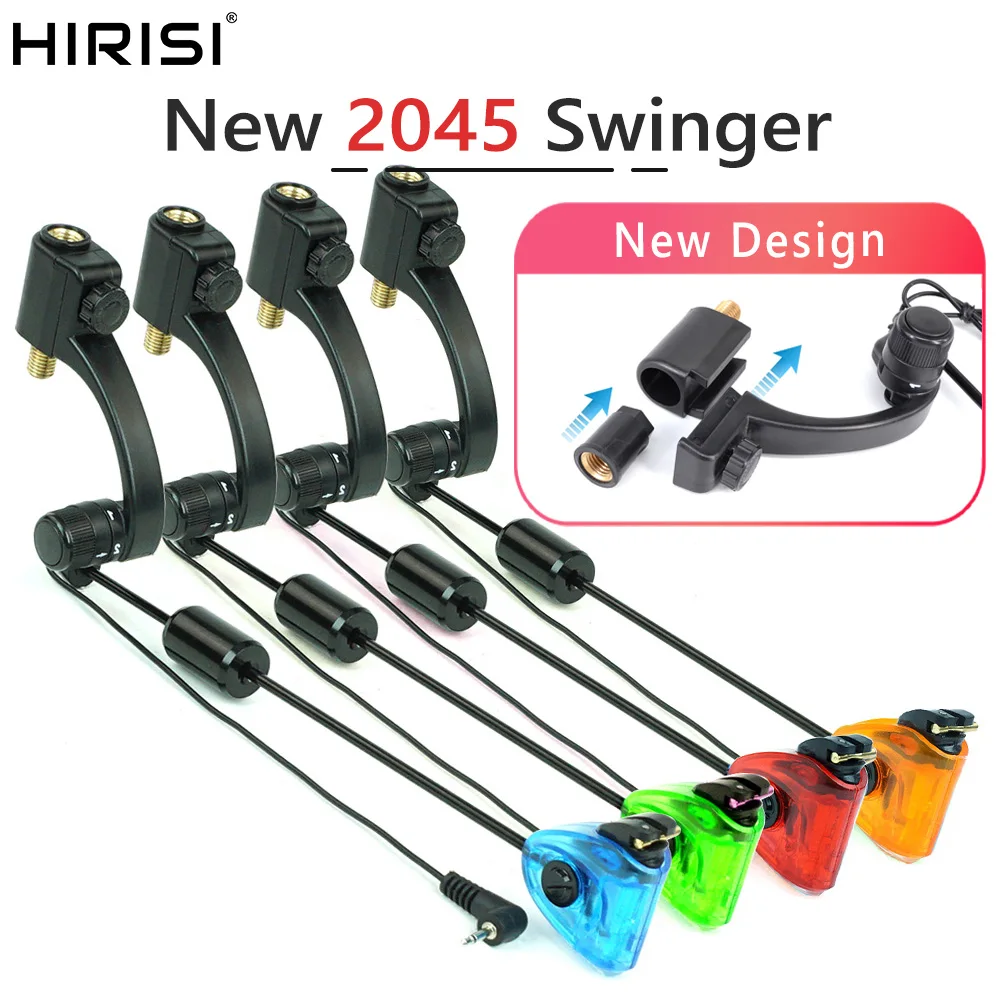 Hirisi LED Carp Fishing Utility Swingers B2045 With Quick Change Connector Bite Alarm Indicators 4-Color LED & Adjustable Weight