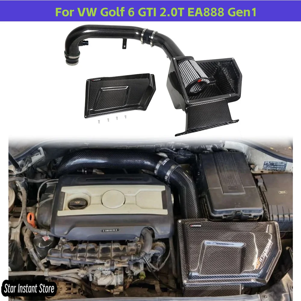 

Dry Carbon Fiber Cold Air Intake for VW Golf 6 GTI 2.0T EA888 Gen1 | Performance Air Intake System Kit (2009-2013)