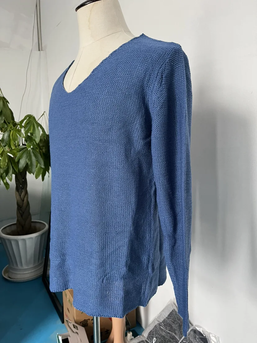 Männer 2025, Winter, übergroßer Pullover, schwerer Strickpullover mit V-Ausschnitt, langärmelig, einfarbig, lässig, warm, lockere Passform, Alltagskleidung, Herren – Detail 9