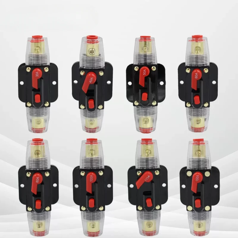 100A 80A 60A 50A 40A 30A 20A 12V / 24V / 48V DC resettable circuit breaker resettable insurance for solar photovoltaic connector