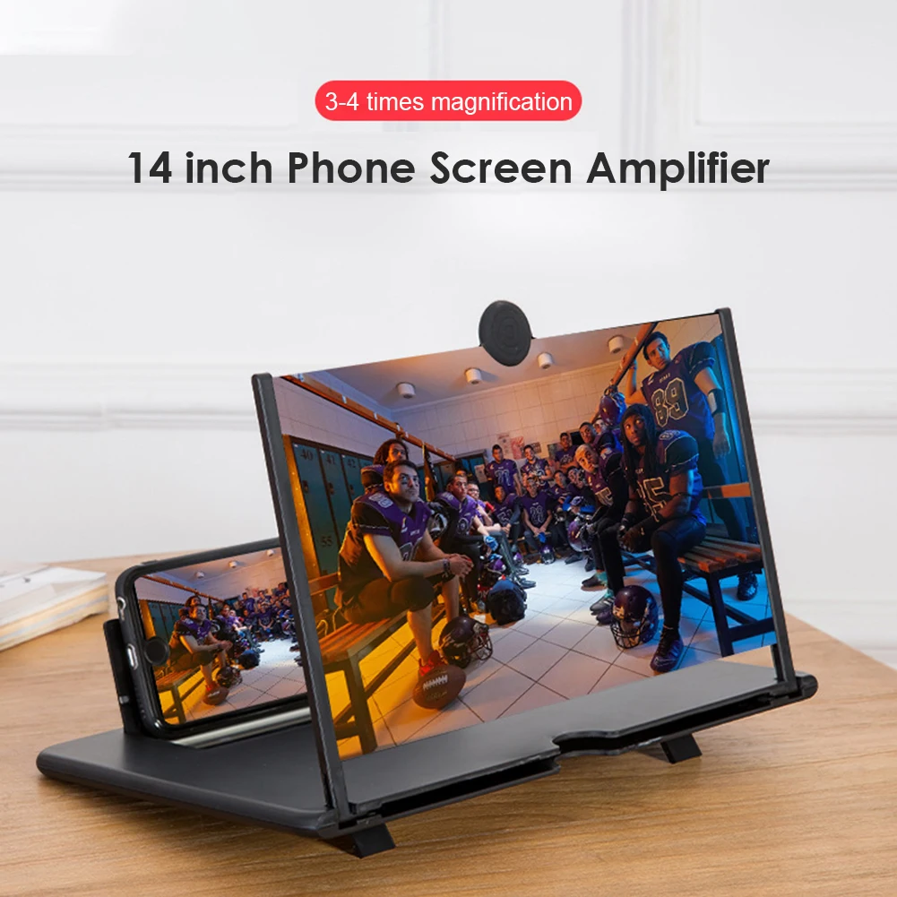 14 inch 3D Phone Screen Amplifier Mobile Phone Magnifier Screen Expander Magnifying Glass HD Video Amplifier with Phone Stand