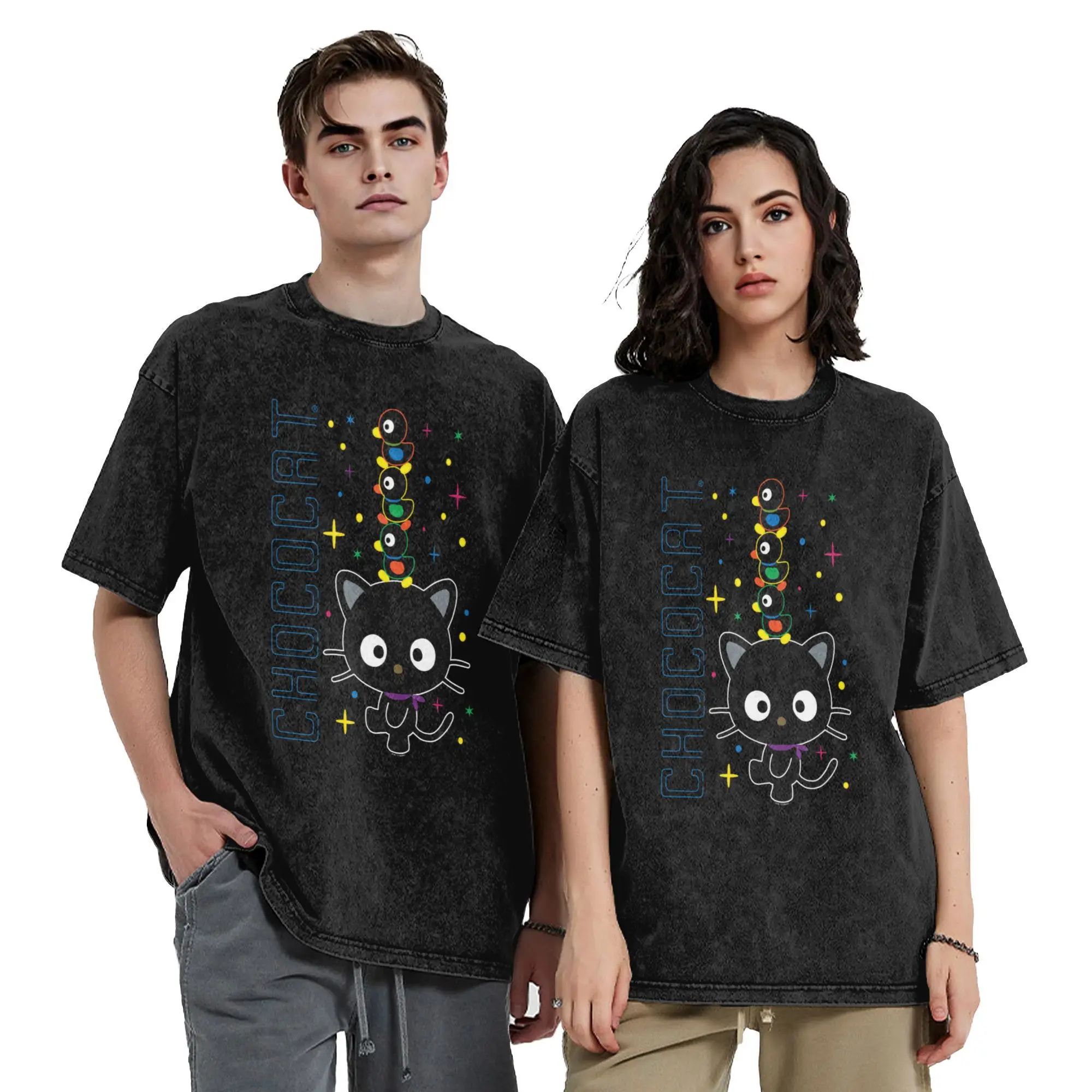 Chococat Logo T-Shirt Summer  Streetwear T Shirts Casual Harajuku Tee Shirt For Man Short-Sleeved Loose Clothes