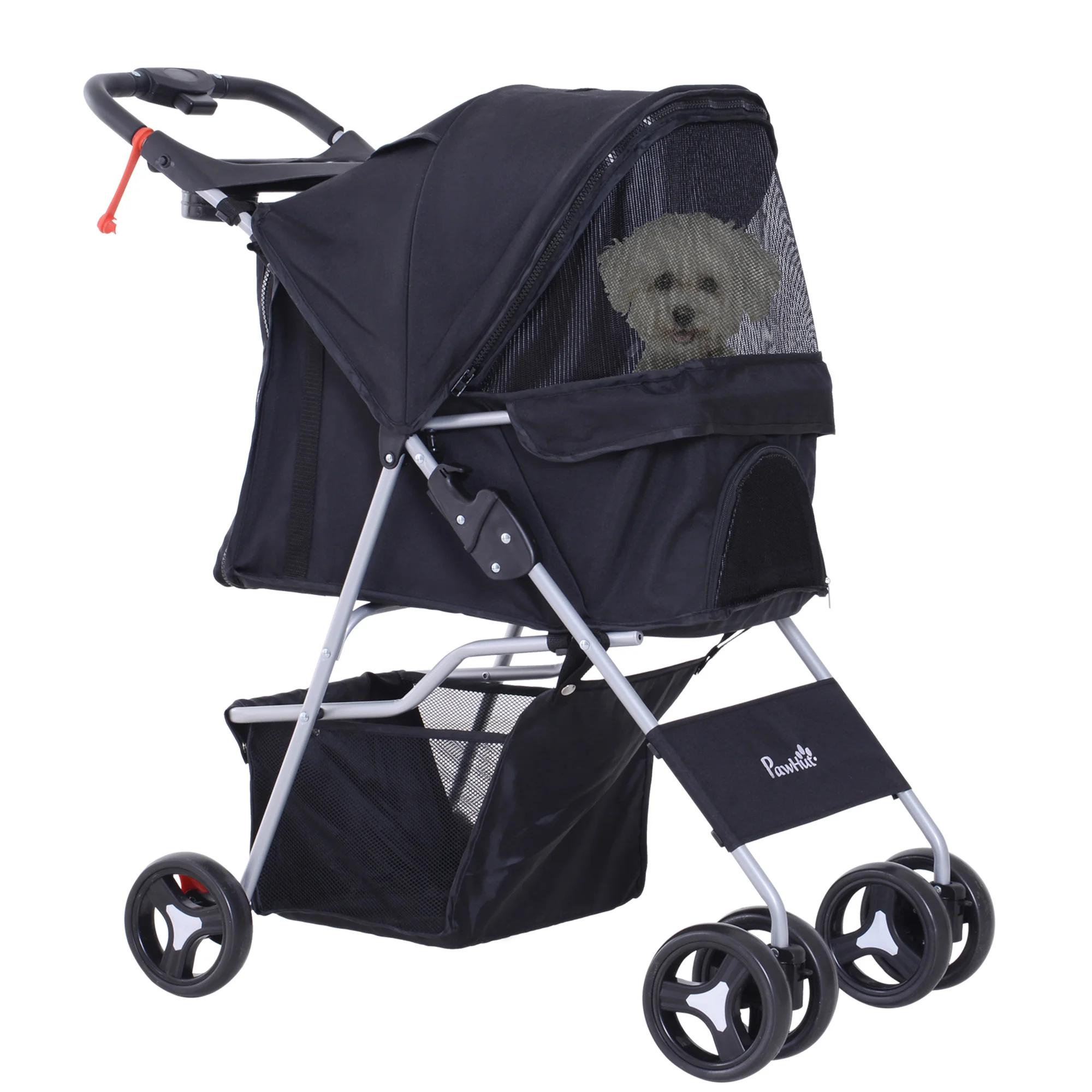 PawHut pet stroller folding awning adjustable Oxford fabric 75x46x94 cm