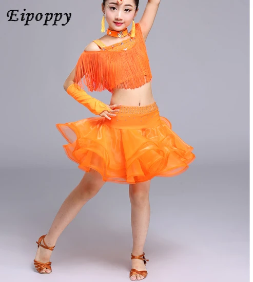 Dziewczęca sukienka do tańca latynoskiego kostium Performance nowy konkurs dla dzieci egzamin artystyczny spódnica do ćwiczeń dla dzieci