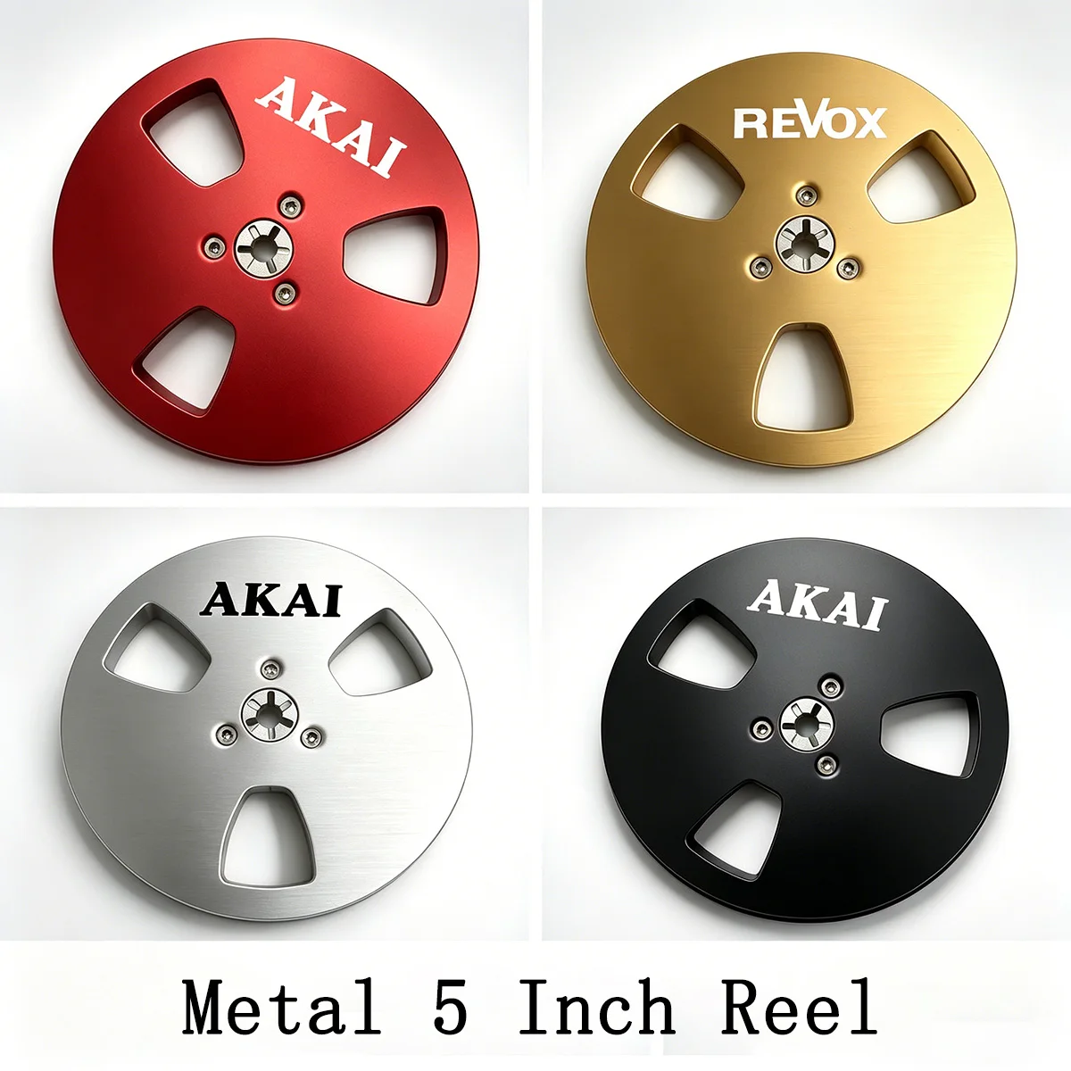 Bobina vacía de aluminio estándar de 5 pulgadas x 1/4 de pulgada para grabadoras de cinta de rollo a rollo AKAI, bobina de recogida vacía para TASCAM