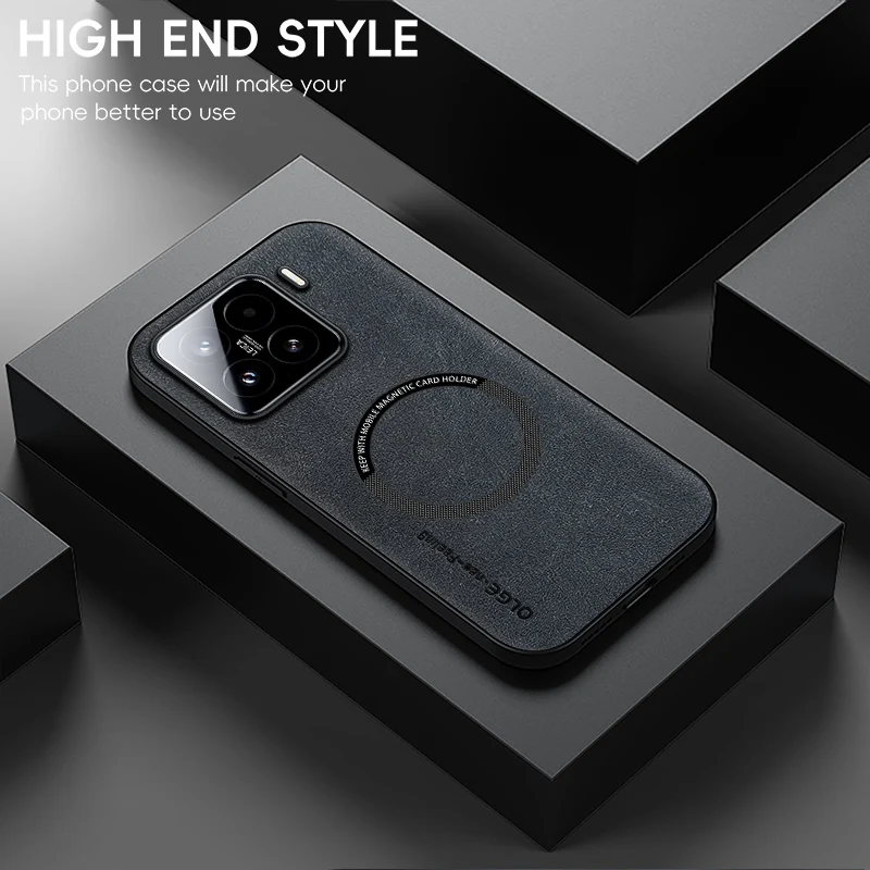 

For Xiaomi 15 15 Pro Fine Hole Sheepskin Magnetic TPU Soft Edge Anti-Drop Anti Fingerprint Phone Case