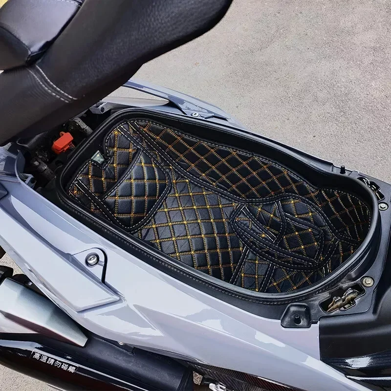 For KYMCO AK550 Motorcycle PU Leather Rear Trunk Cargo Liner Protector Motorcycle Seat Bucket Pad KYMCO AK550 Motorcycle