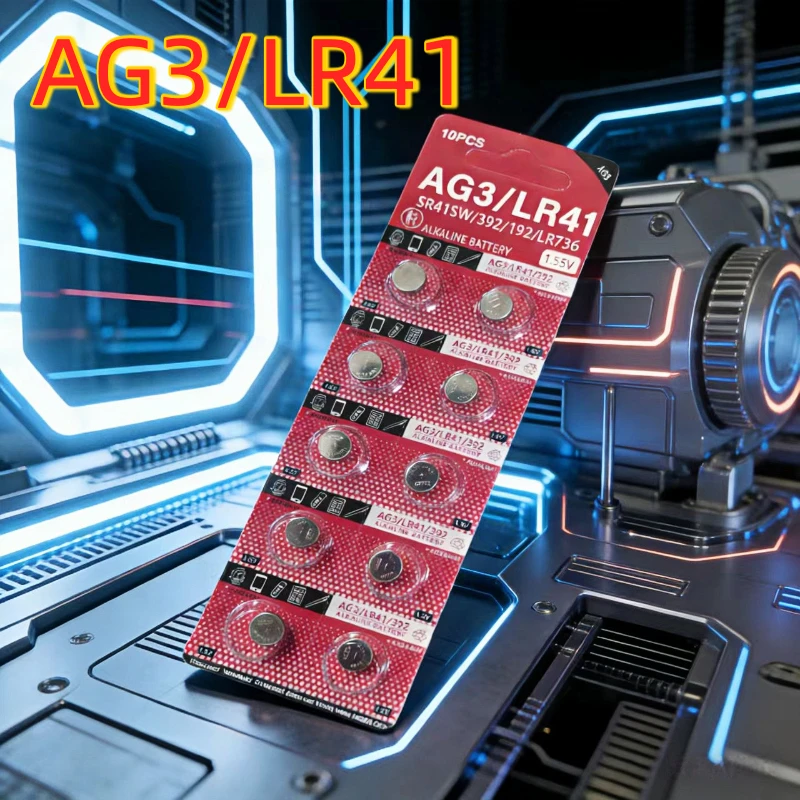 

AG3 LR41 Button Cell, AG3 Battery for Thermometer & Light-up Ear Pick, 192/192A/AL736 Watch Battery & Electronic Device Battery