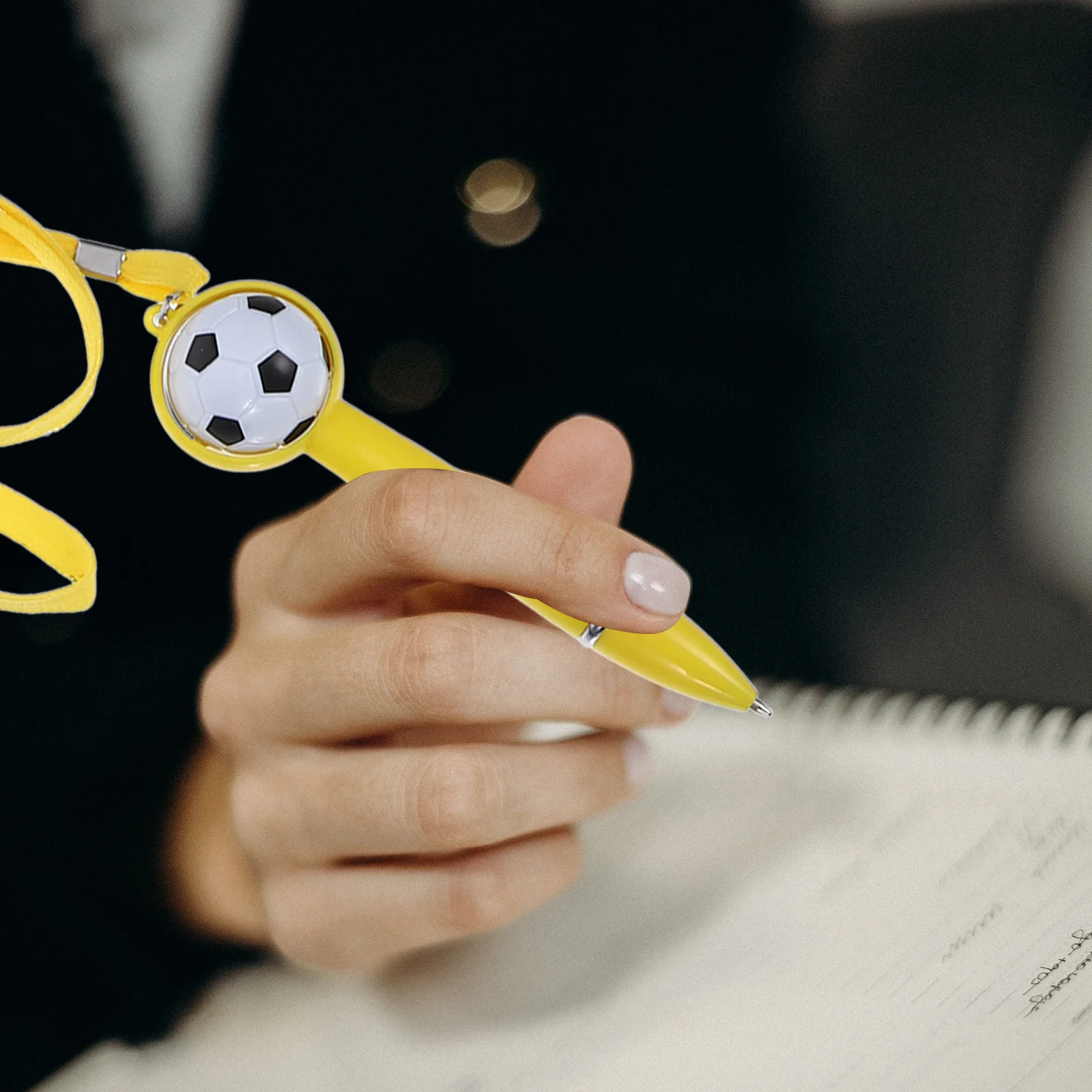 

4 Pcs Ballpoint Pen Cartoon Pens 's Lanyard Football Office Writing Cute