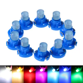 10個T3 T4.2 T4.7楔形LED燈泡,適用於汽車內裝儀表燈、摩托車儀錶板預熱指示燈,12V,白色、黃色、紅色、藍色可選。 10 最佳銷售 藍色LED燈 - №10