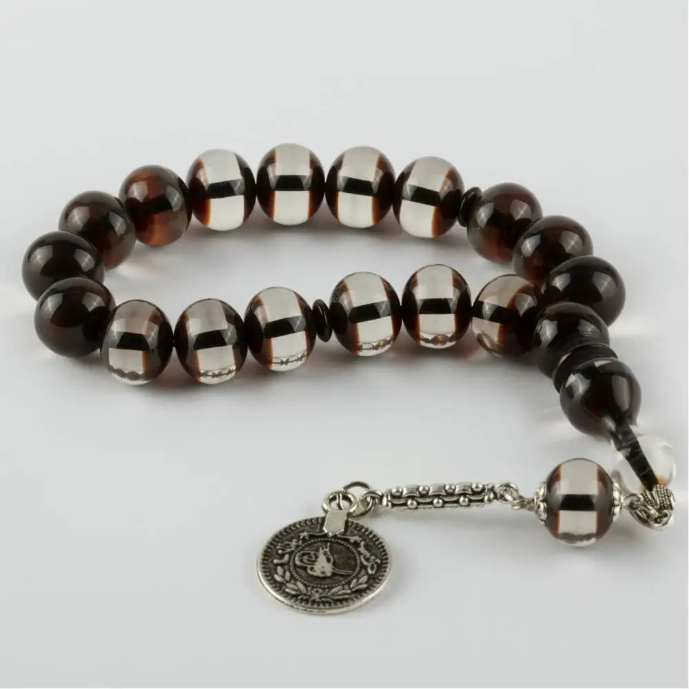 Powder Amber Flat Cut Squeezing Rosary