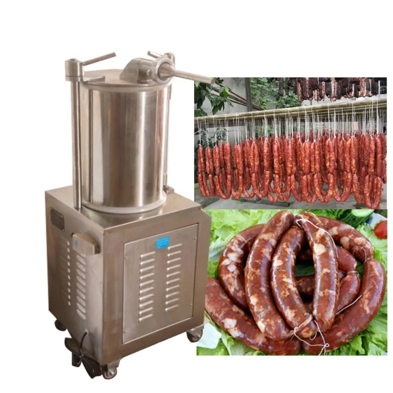 Máquina llenadora de salchichas al vacío eléctrica de acero inoxidable, equipo hidráulico de salchichas altamente automatizado
