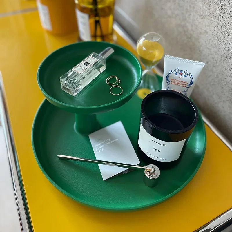 Assiette à fruits rotative Double couche, assiette à fruits créative de bureau, plateau romantique de dîner nacré design