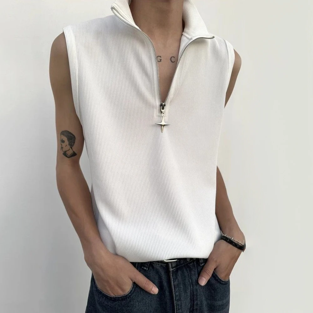 Mens Vest Five-Pointed Star Shoulder Pad Vest Spring/Summer Streetwear Fashion Sleeveless T-Shirt Old Money Men'S Clothing 2025