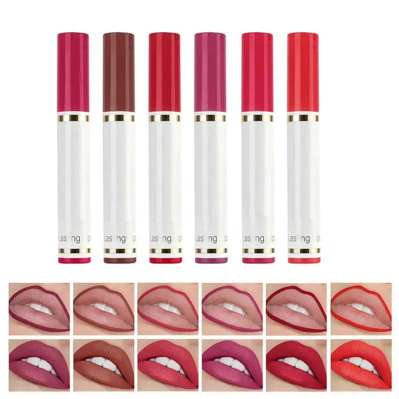 Lápiz Delineador de labios mate Sexy, lápiz labial líquido de contorno rojo, resistente al agua, larga duración, antiadherente, Cosméticos tintados