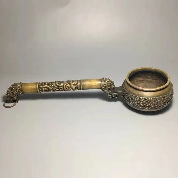Old Qing Dyansty copper Spoon statue,Handmade
