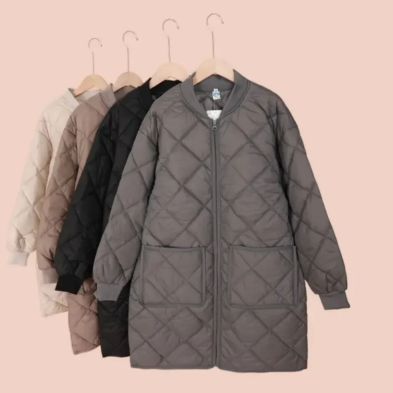 Autumn and Winter New Women's Cotton Robe Loose Splicing Commuter Windproof Oversized Inner Tank Jacket