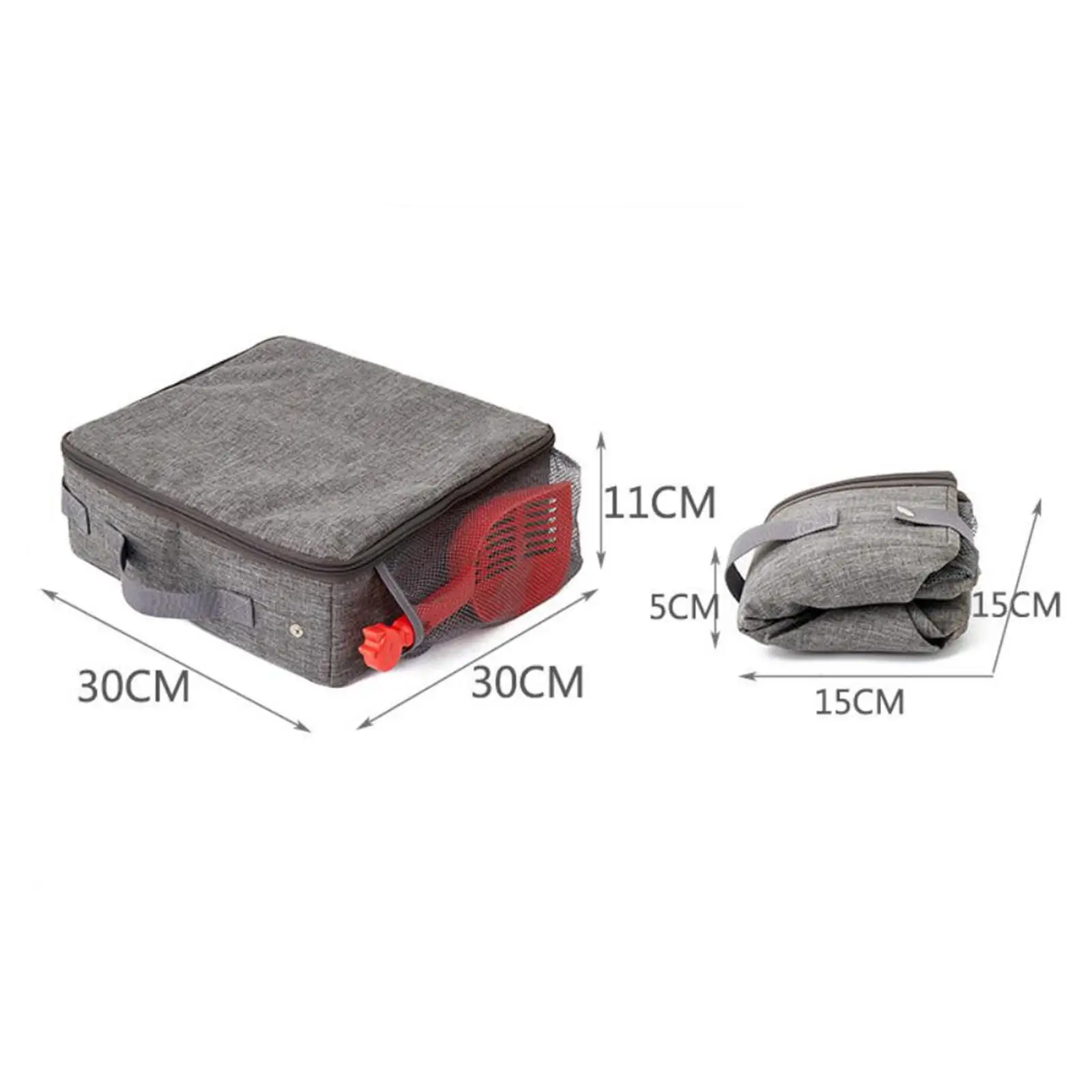 Foldable Cat Litter Box for Travel with Scoop Leakproof with Zipped Lid Lightweight Cat Toilet for Road Car Trip Outside Hotel - view 6