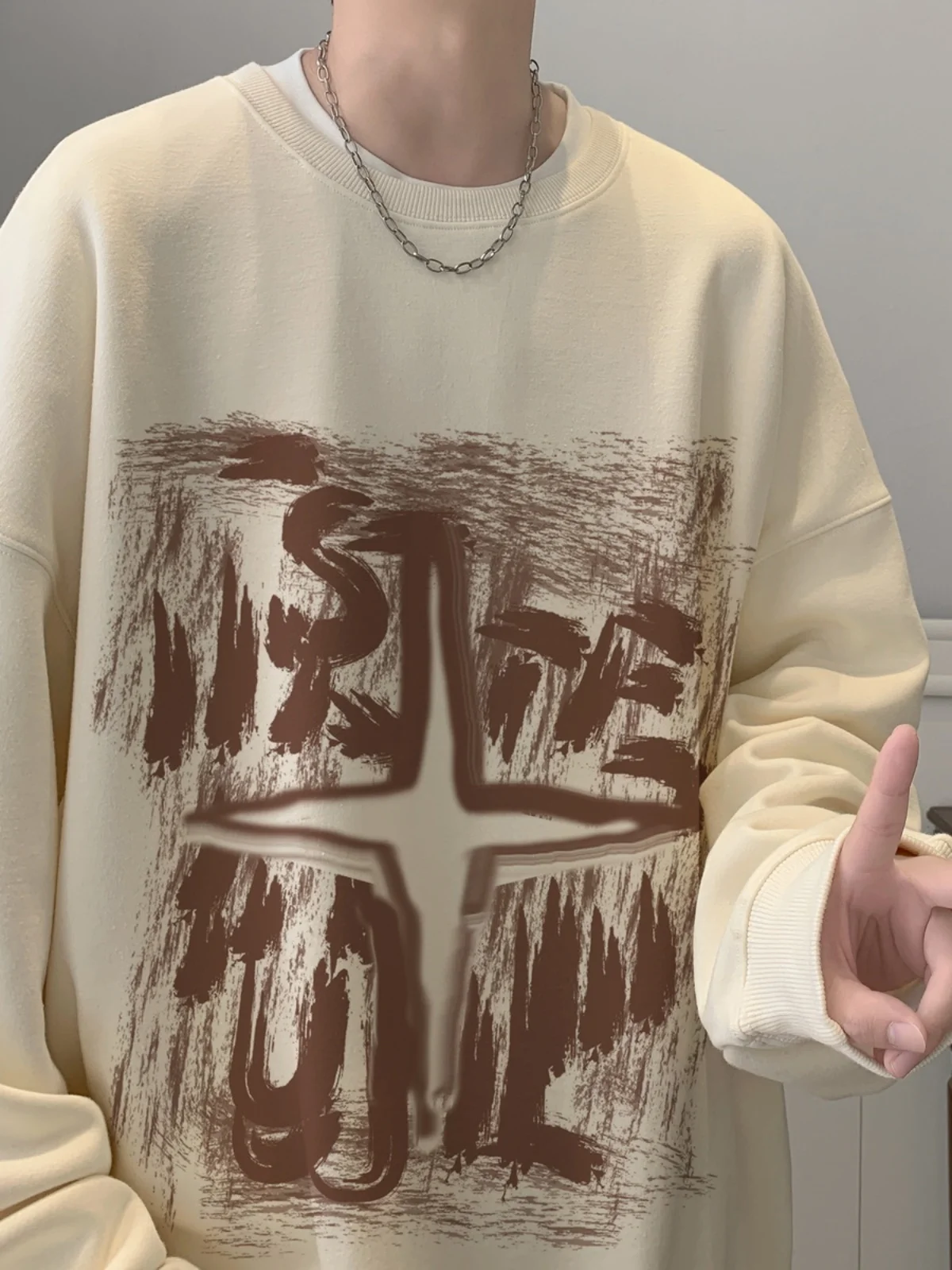 

Американский хип-хоп свитшот Heavyweight с круглым вырезом для мужчин, весенне-осенний дизайн, модный бренд Haome, для подростков, трендовый.