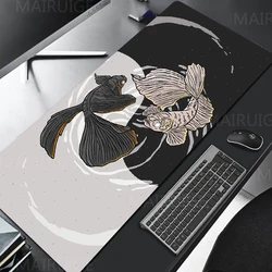 Koi Mousepad XXL Yin Yang Desk Mat Office Accessories Mouse Pad Chinese Style Computer TableMat Fish Desk Pads Large 500X1000MM