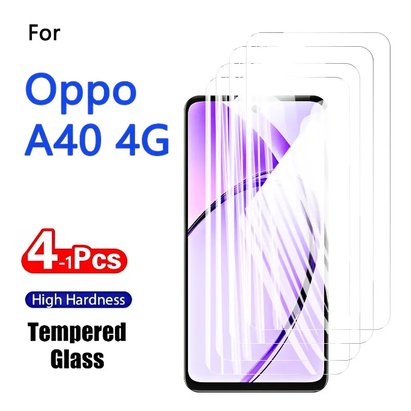 1-4PCS Screen Protectors For Oppo A40 4G Tempered Glass Crystal 9H High Aluminum Anti Scratch Case Friendly 6.67" Fingerprint