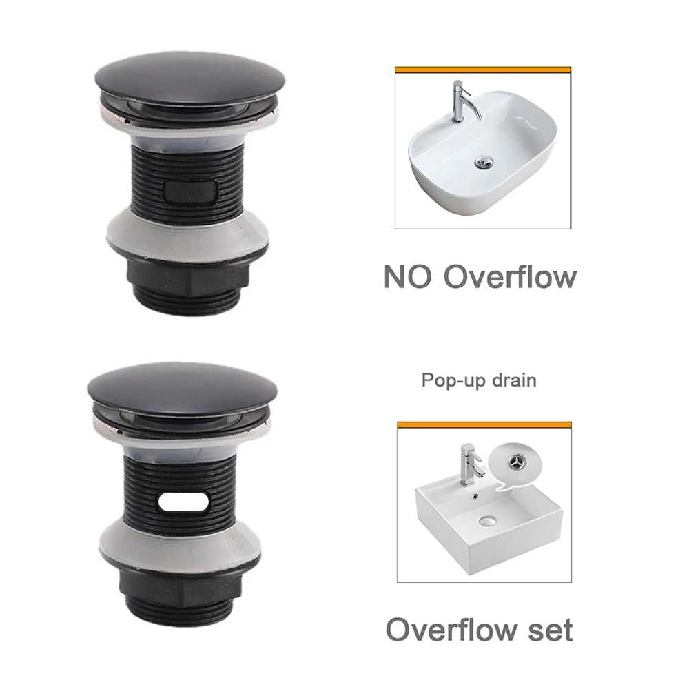 Budget Bathroom Sink Waste Filter Basin Pop Up Drain Stopper Valve PP Material Washbasin Head Leaking Stopper Set Click Clack