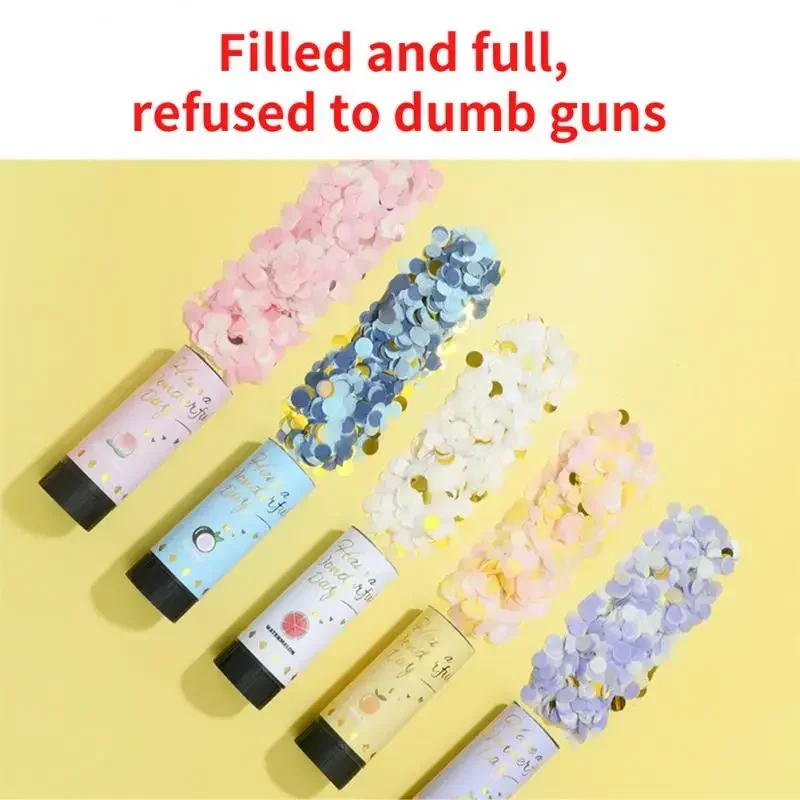 Colorful New Wedding Birthday Party Spray Flower Tube Confetti Push Music Festival Small Fireworks Tube Practical Party Supplies