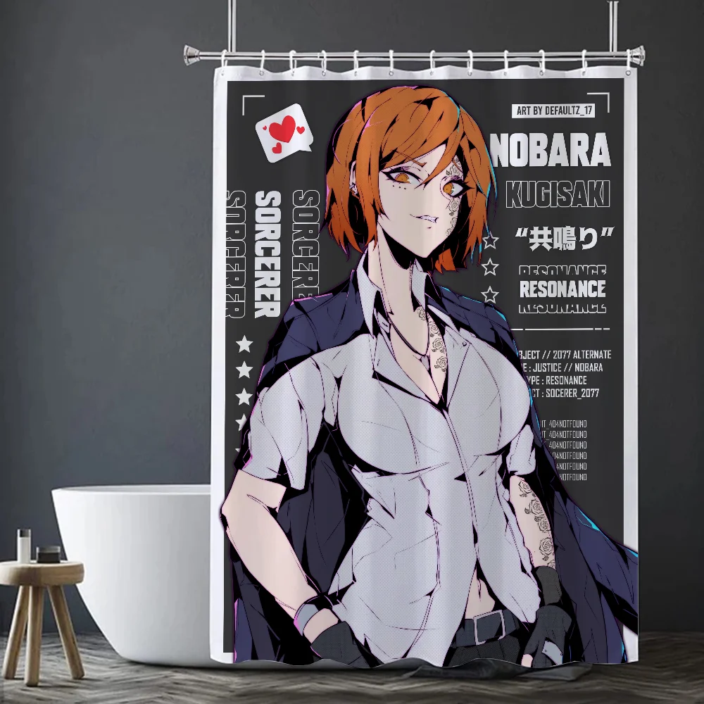 Hentai Shower Curtains for Bathroom Curtain Bath Folding Partition Accessories Bedrooms Waterproof Fabric Things the Set Showers