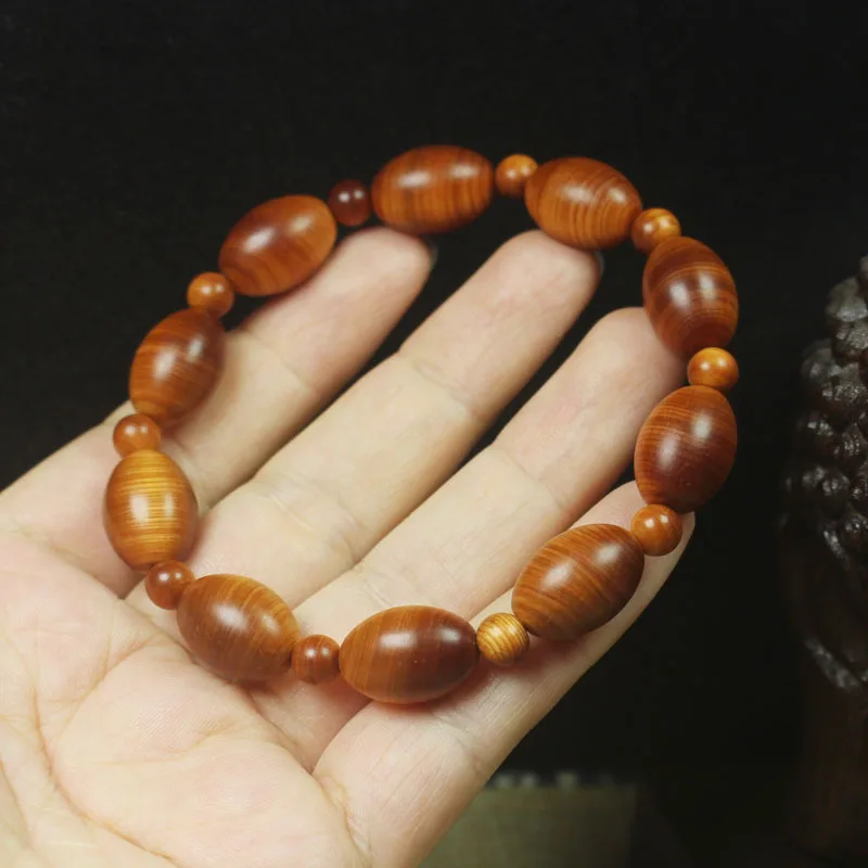 Cypress wood high-oil content jujube beads Buddhist prayer beads bracelet for men and women, simple prayer beads jewelry gift