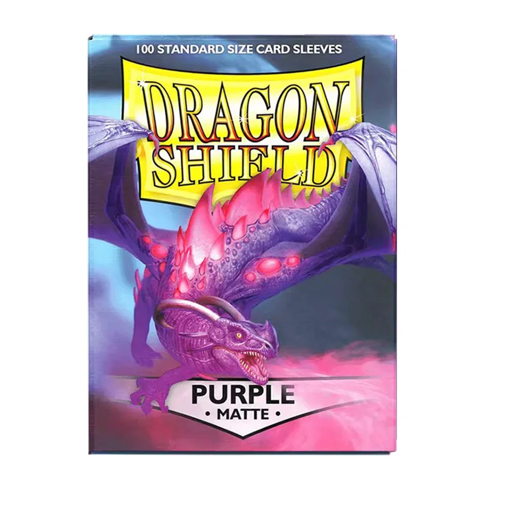 100 PCS/BOX Matte Purple Dragon Shield Cards Sleeves Standard Size 66x91mm