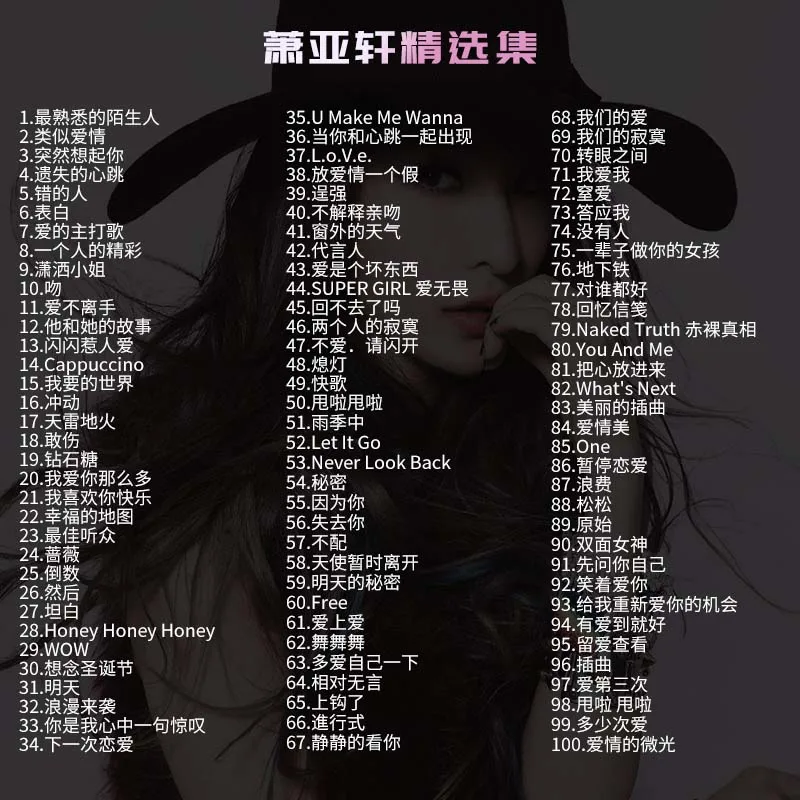 Asia China Pop Music Female Singer Elva Hsiao 100 MP3 Songs Collection 2 Discs Chinese Music Learning Tools