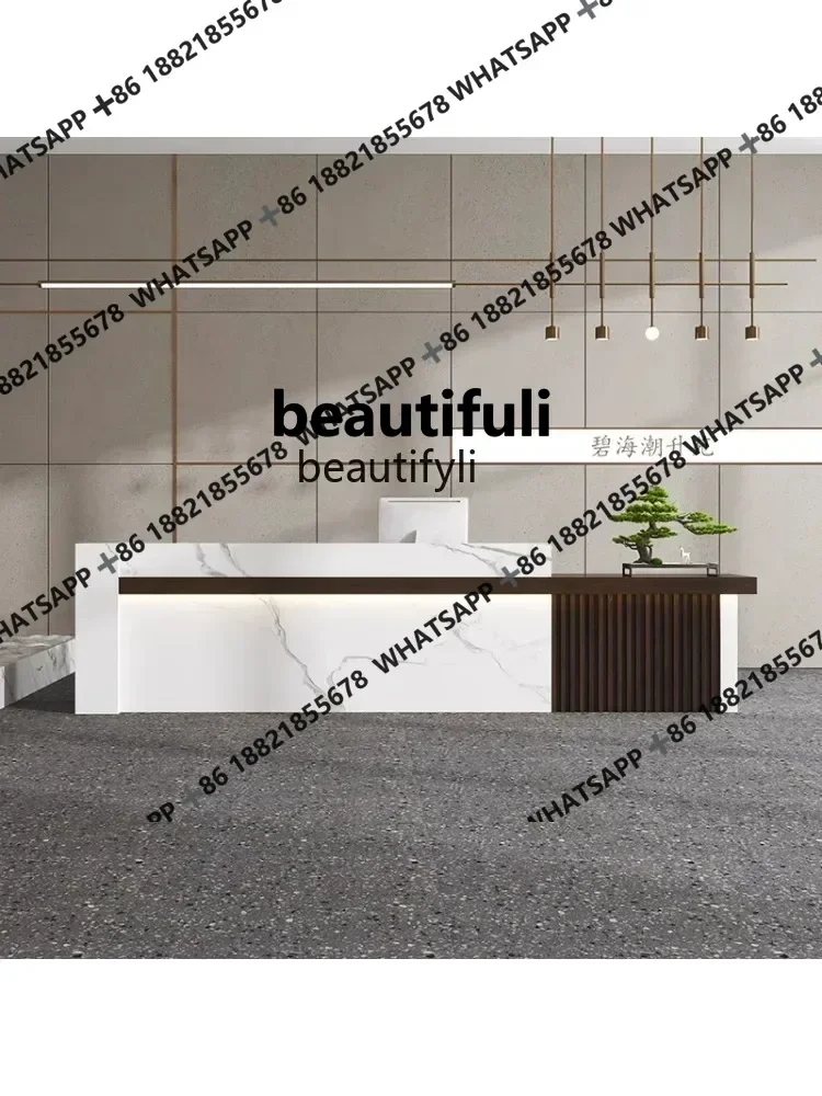 

xx1Simple Modern Table Retro Hotel Lobby Front Desk Chinese Bar Counter Cashier Desk New Chinese Reception Desk Health Club