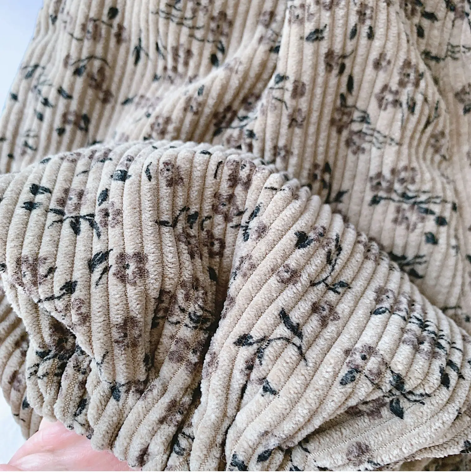 Koreanischer Stil Kleinkind Mädchen Cord Haremshose 1-8Y Leoparden-Blumendruck Herbst Winter gefütterte oder dünne Freizeithose – Detail 2