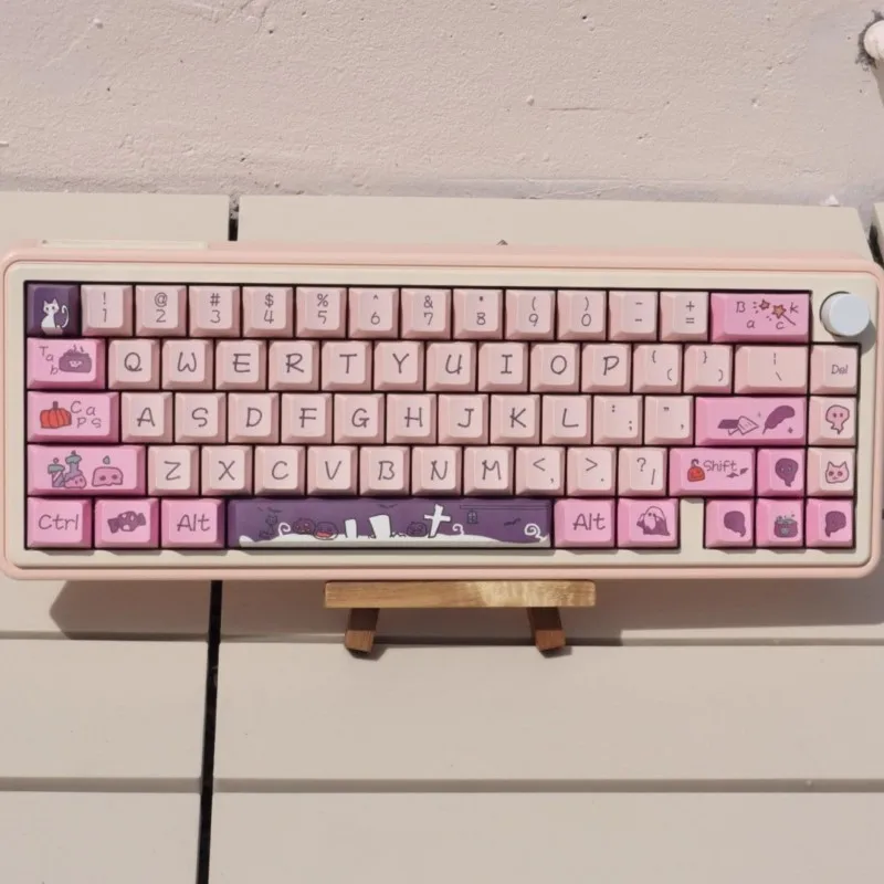 Purple Pink 133 Keycap Set PBT Custom Cute Keyboard Cap Cherry Profile Key Cap Mechanical Keyboard Accessories Artisan Keycaps