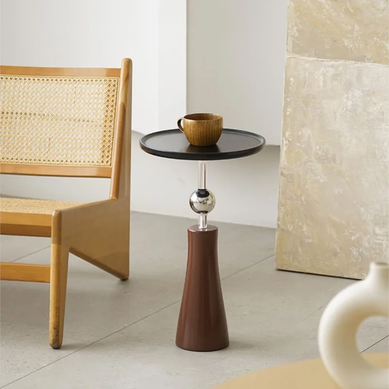 

MOMO round Side Table Living Room Sofa Small Storage Rack Movable Corner Bedside Art Tea Table - Compact Furniture Design