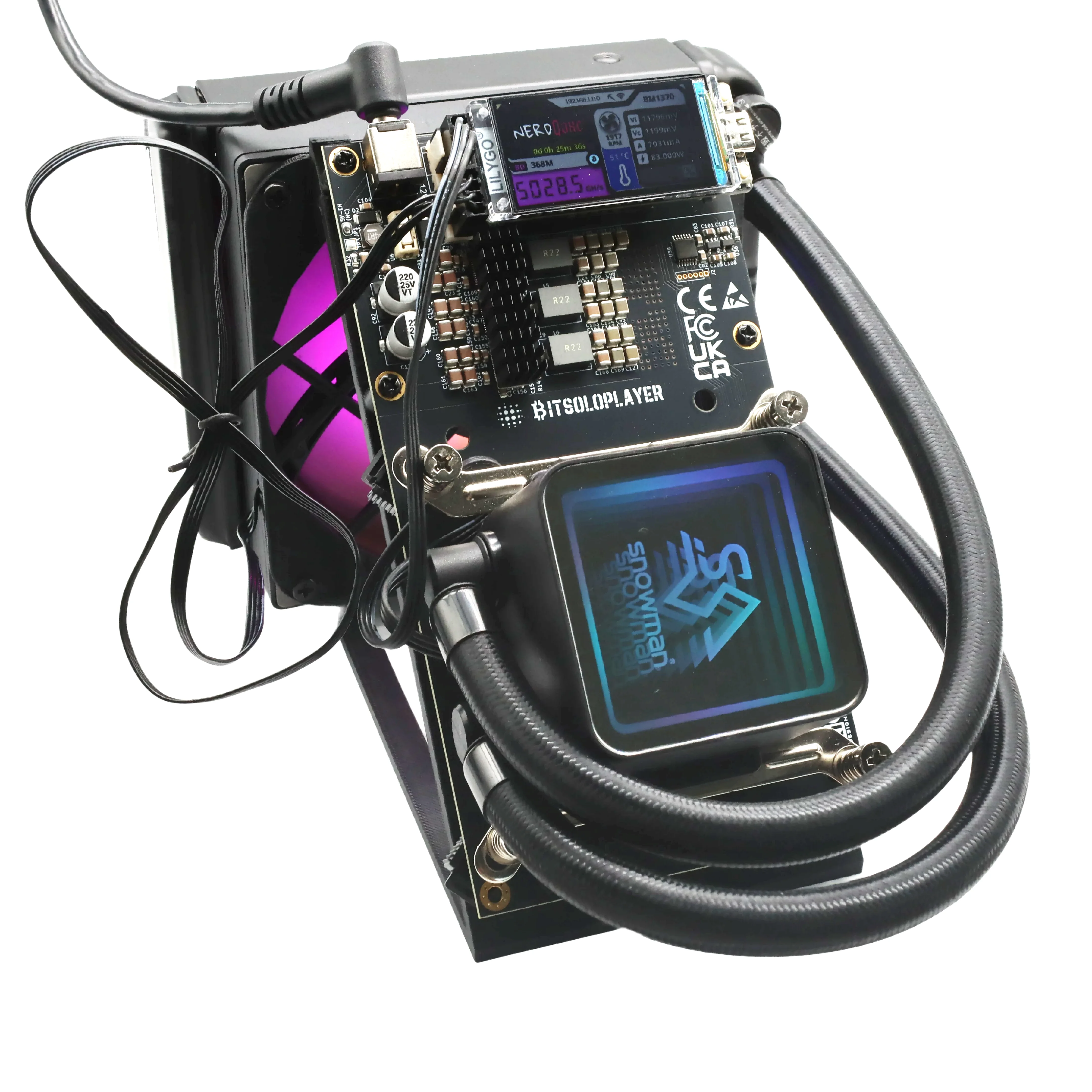 

Open Source NerdQaxe++ Hydro 4,8TH/s 75 Вт BM1370 Super Slient Домашняя машина Asic с открытым исходным кодом