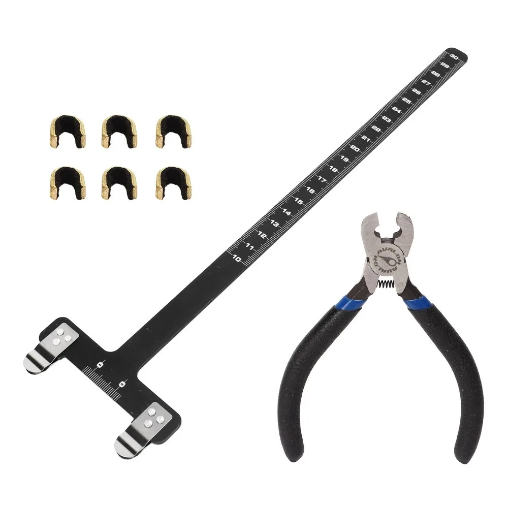 Versatile T Ruler Bow String Nocking Points Pliers Set Black Nocking Buckle Pliers Kit Compound Bow Kit for Recurve Bow