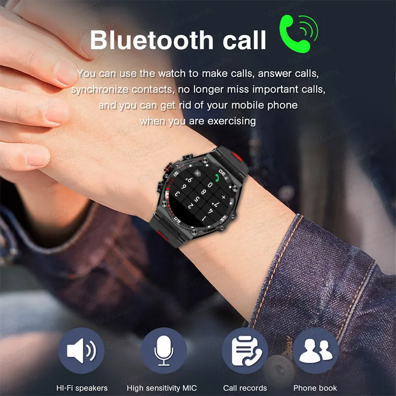 2023 nowy inteligentny zegarek męski 1.43 Cal ekran HD Bluetooth Call Sport Fitness zegarki do pomiaru tętna 700 mAH Battery Smartwatch