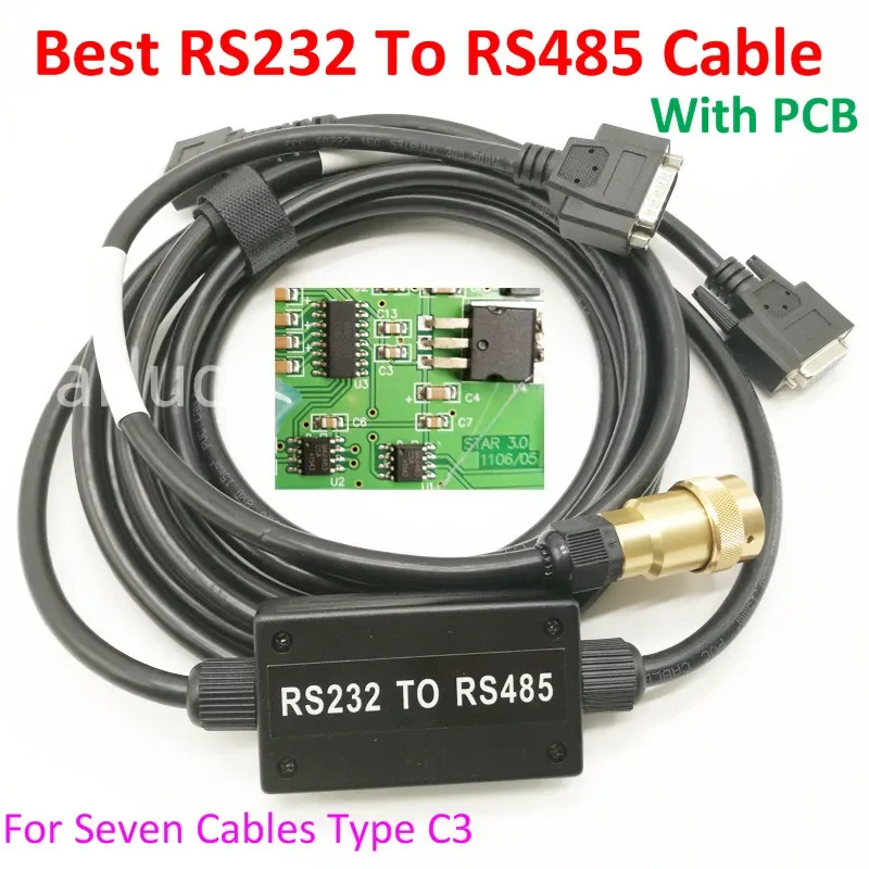 Top RS232 To RS485 Cable With PCB Board For MB Star C3 OBD2 Cable For Connecting Multiplexer To laptop Diagnosis Cable