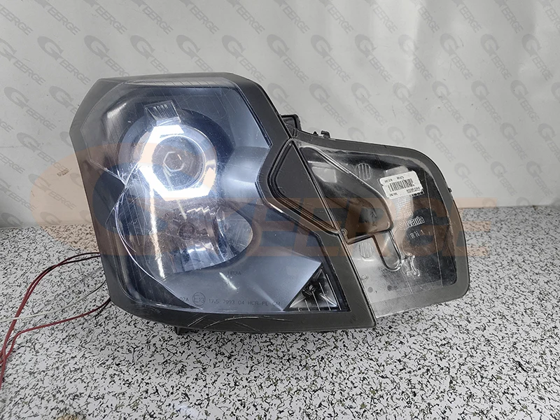 Para cadillac cts 2003 2004 2005 2006 2007 ultra brilhante switchback drl sinal de volta algodão hex led anjo olhos kit halo anéis