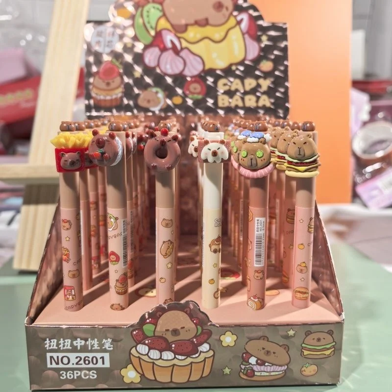 

18/36 шт., креативная гелевая ручка с капибарой, милые 0,5 мм, нейтральные ручки с черными чернилами, рекламный подарок, офисные школьные принадлежности