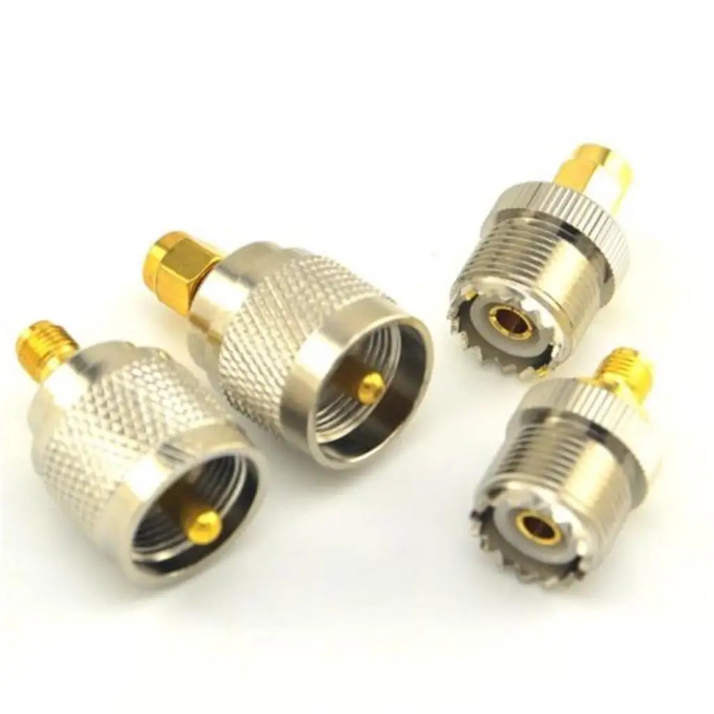 SMA to UHF RF Connectors Set SMA to PL259 Converter SO239 Adapter Jack Metal Build for Radio Coax Setups