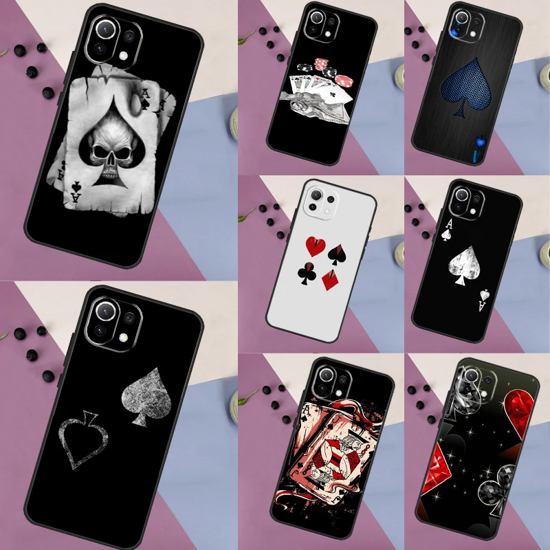 Ace of Spades Poker Case For POCO F5 X3 X5 Pro F4 X4 F3 C65 M5s Cover For Xiaomi 13T 14 Pro 11T 12T 12 13 Lite