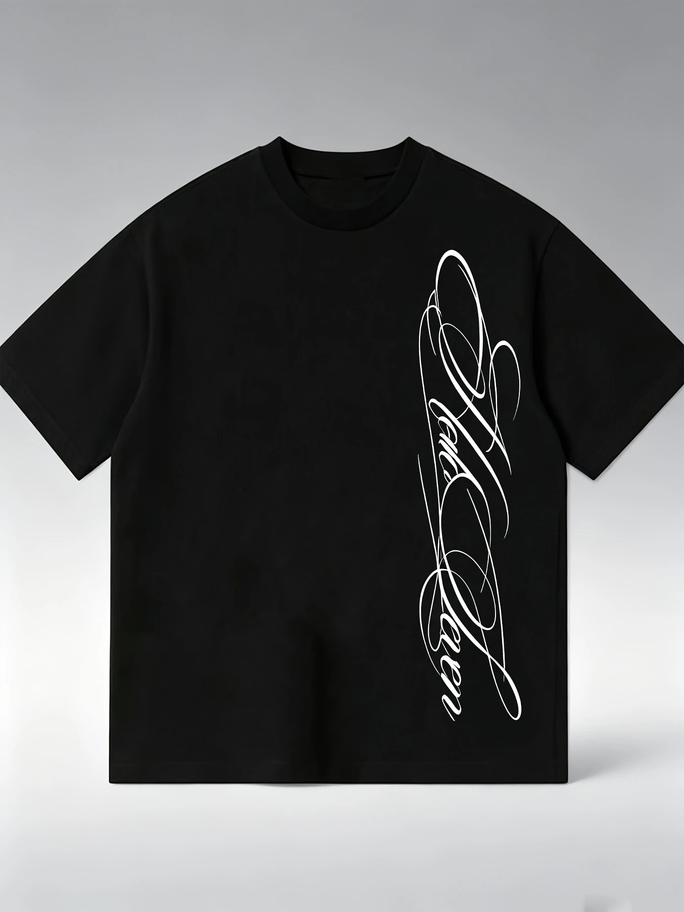 Men's Cotton Blend T-Shirt with Abstract Swirl Print - Fashionable Streetwear