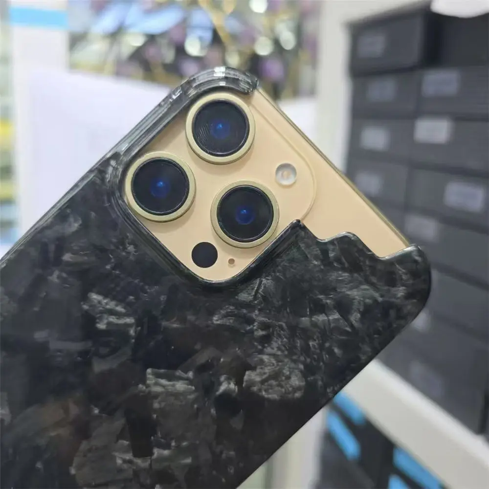 

Real Carbon Fiber Slim Case for iPhone 16 Pro Max 16Pro Irregular Forged Back Cover