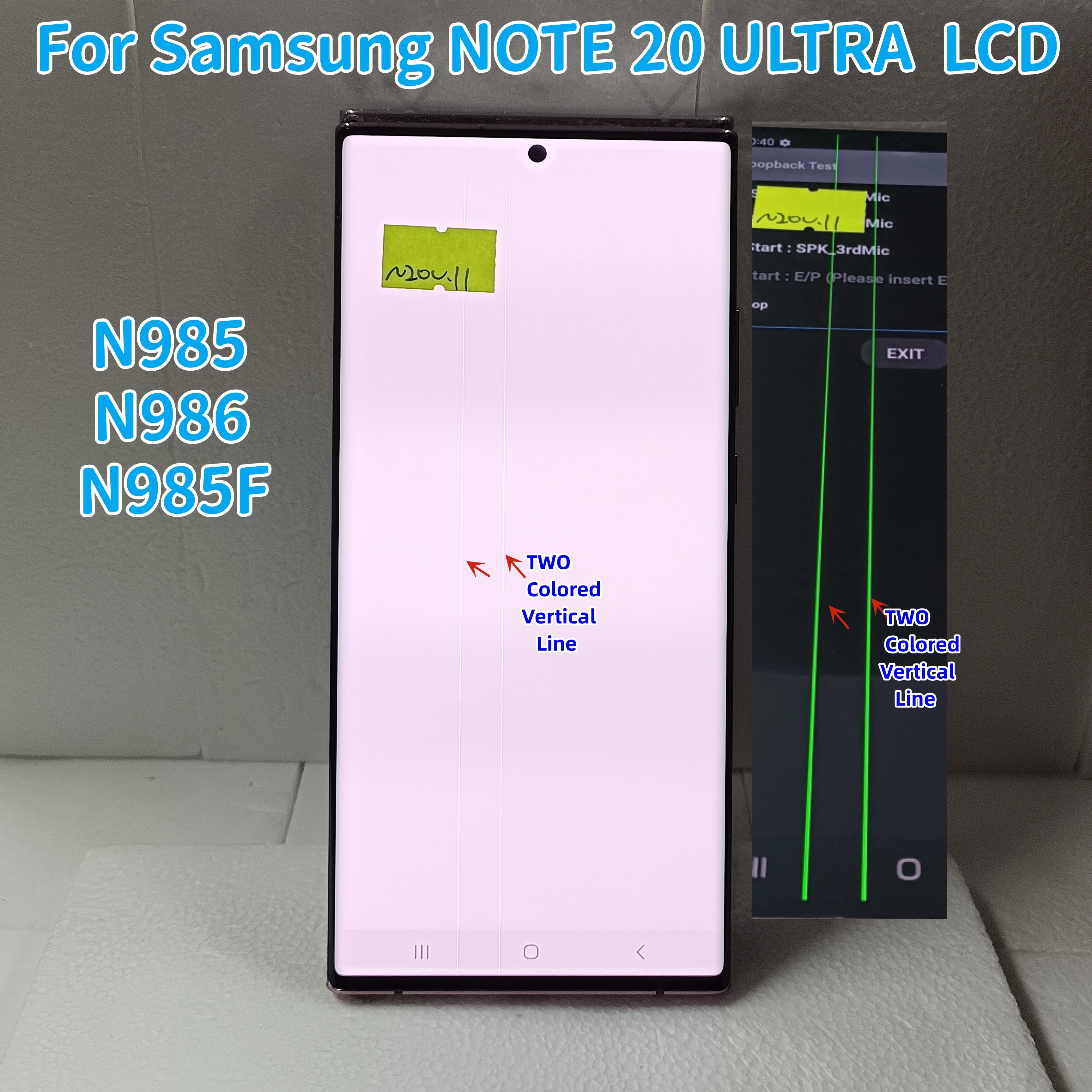 

100% Test AMOLED 6.9" For Samsung Galaxy NOTE 20 ULTRA N985 N985F N985U N986B LCD Display Touch Screen Screen With Defects